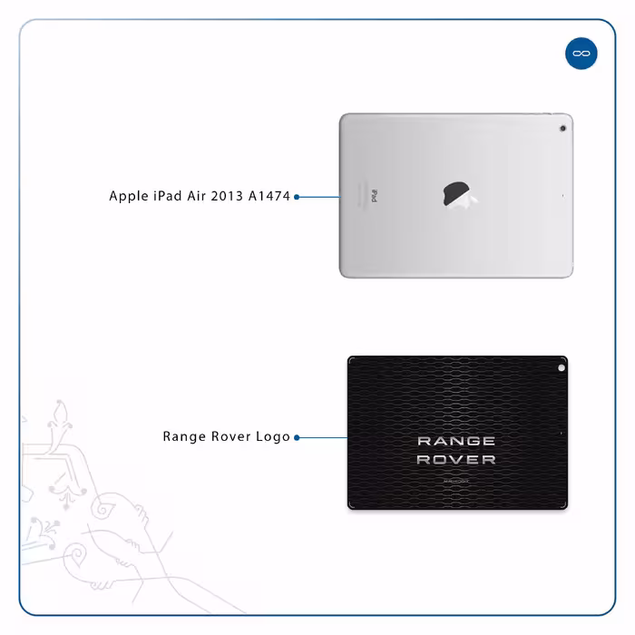 برچسب پوششی ماهوت مدل Range-Rover-Logo مناسب برای تبلت اپل iPad Air 2013 A1474