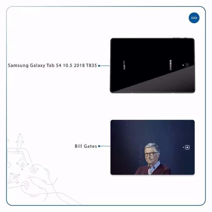 برچسب پوششی ماهوت مدل Bill Gates مناسب برای تبلت سامسونگ Galaxy Tab S4 10.5 2018 T835