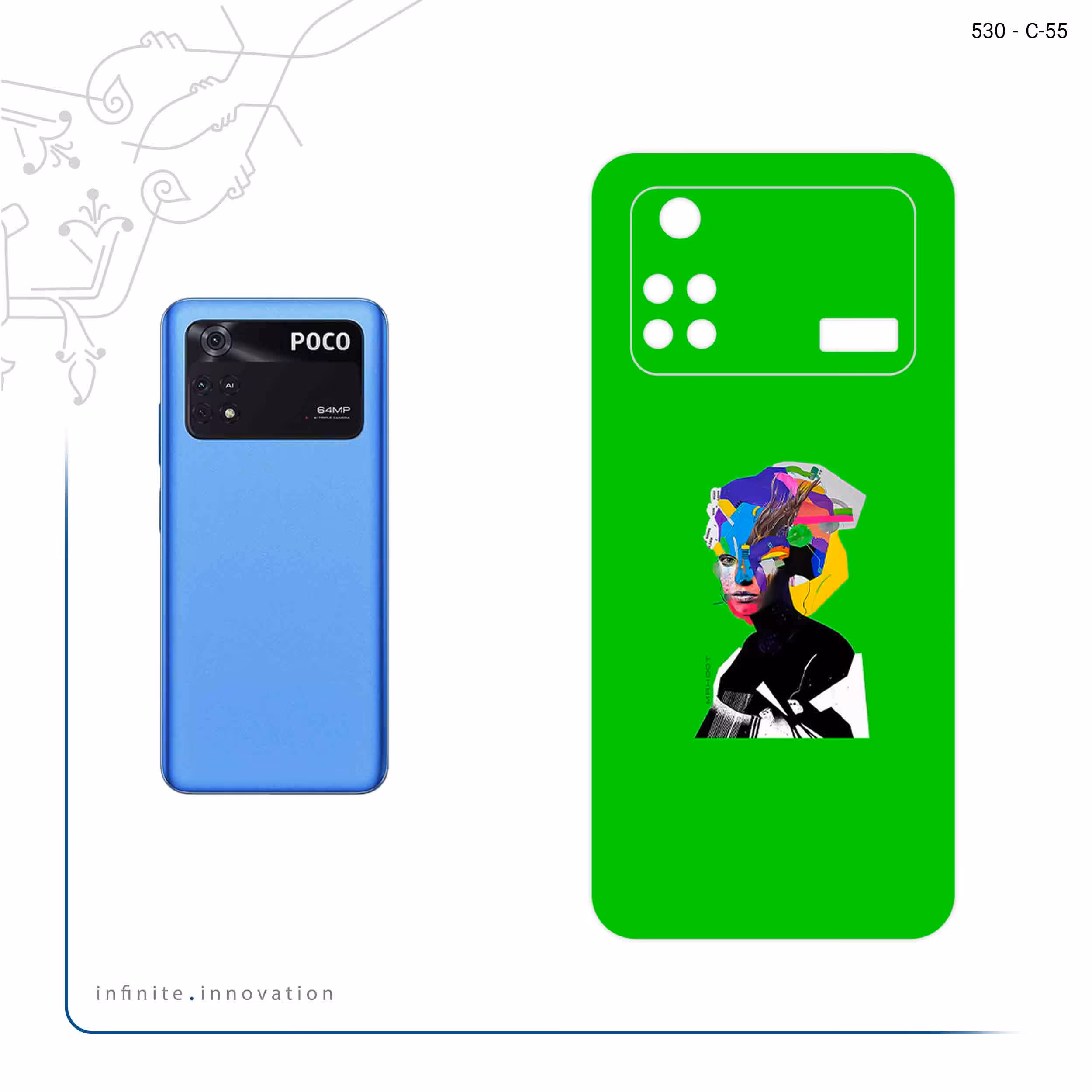 برچسب پوششی ماهوت مدل Collage of Women Portrait 3 مناسب برای گوشی موبایل شیائومی Poco M4 Pro 4G