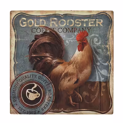 زیر لیوانی  طرح نقاشی خروس مدل لوحی کد    6050056_5008