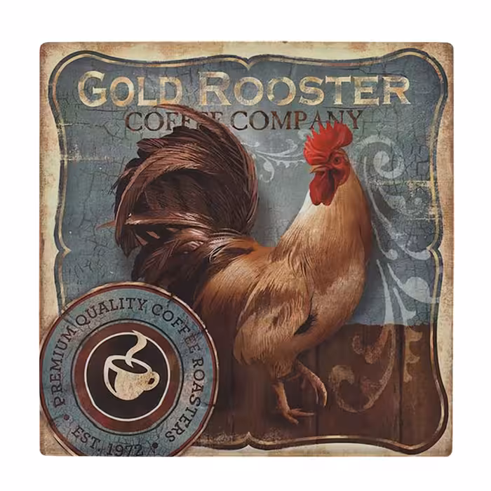 زیر لیوانی  طرح نقاشی خروس مدل لوحی کد    6050056_5008