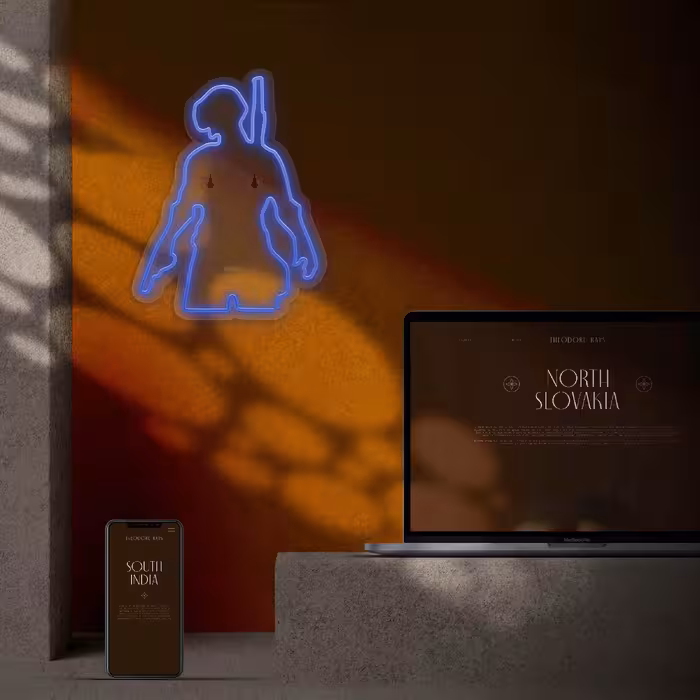 چراغ دیواری نئون دیزاین طرح Pubg_BL