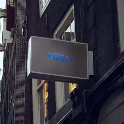 چراغ دیواری نئون دیزاین طرح Pizza-Text_BL