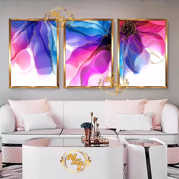 تابلو دکوراتیو طرح گل 3 تکه کد GH213