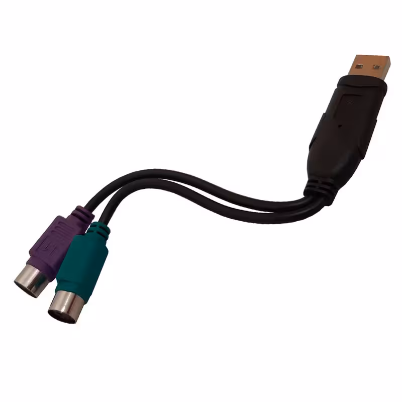 کابل تبدیل PS2 به USB مدل 3D طول 10 سانتی متر