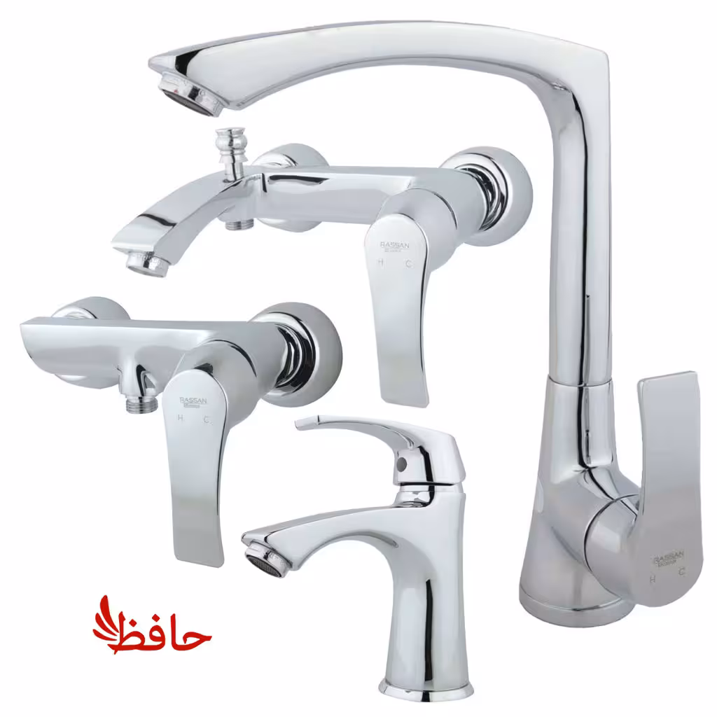 ست شیرالات راسان مدل لوتوس کروم