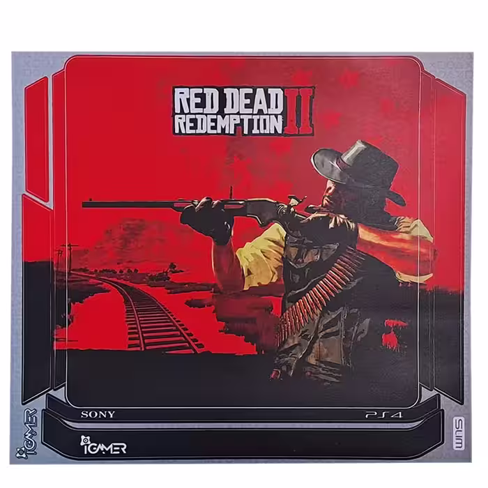 برچسب کنسول PS4 (iG) طرح RED DEAD II