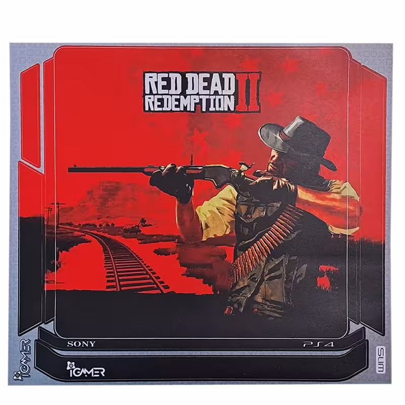 برچسب کنسول PS4 (iG) طرح RED DEAD II