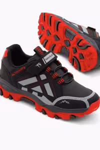 کفش تکی بچه گانه یونیسکس قرمز ترمو زیره آب گریز پارچه Velcro Trekking – 362