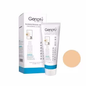 کرم ضد آفتاب رنگی ژنوبایوتیک SPF50 مدل 03 مناسب پوست های خشک و معمولی Natural beigeحجم 50 میلی لیتر