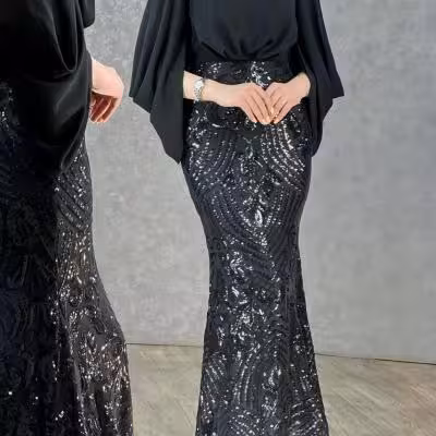 پیراهن شب زنانه پولکی مدل ماریا