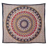 بکدراپ تپستری هندی طرح ماندالا سنتی تمام نخ