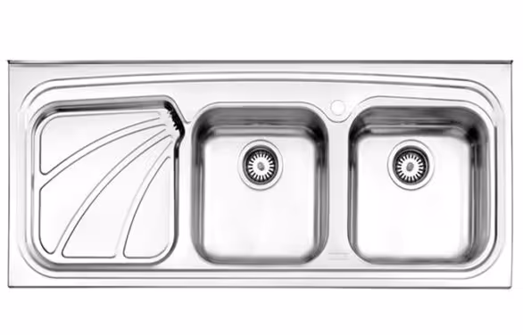 سینک روکار دو لگن استیل البرز مدل 612/50 لگن راست