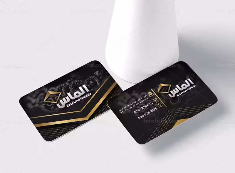 طرح کارت ویزیت لایه باز طلا و جواهری لوکس | گرافیک با طعم تربچه