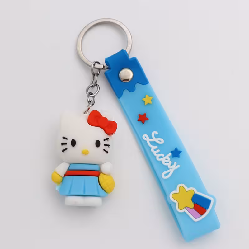 جاکلیدی آویز کیف سیلیکونی کیتی لباس آبی 32774