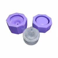 قالب سیلیکونی قندان الماسی قطر 10 ارتفاع با درب 11 سانت