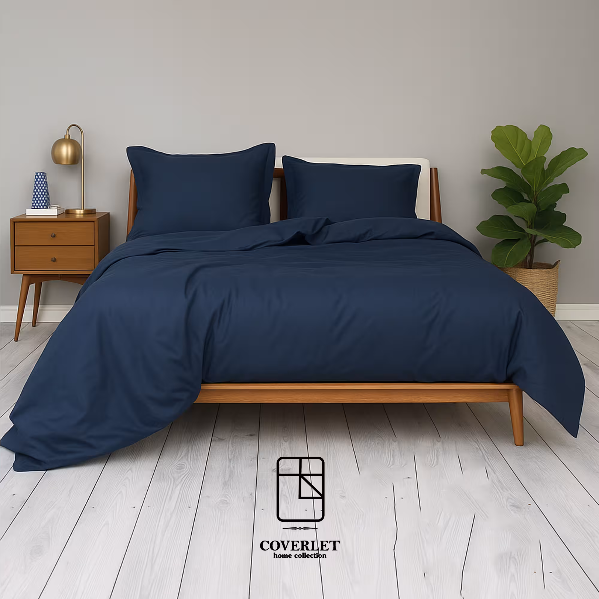 روتختی سرمه‌ای سفید ساده کاوری