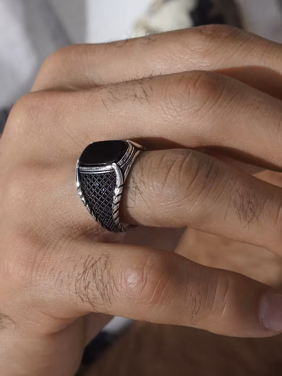 انگشتر نقره مردانه ترک کد 10373