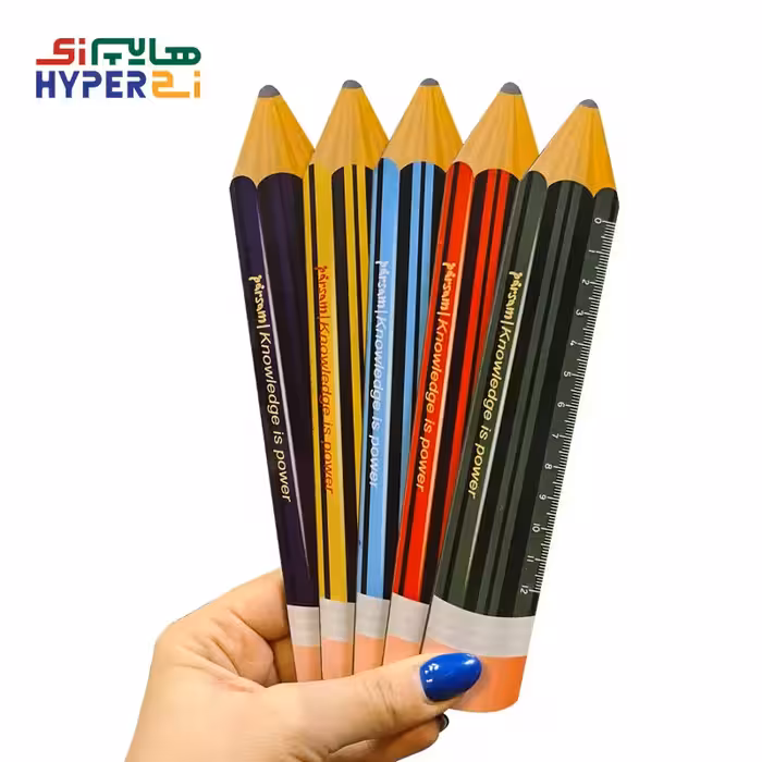 خط کش 12 سانتی چوبی طرح مداد