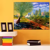 تابلو شاسی طرح نقاشی طبیعت کد 92 سایز 30x40 سانتیمتر