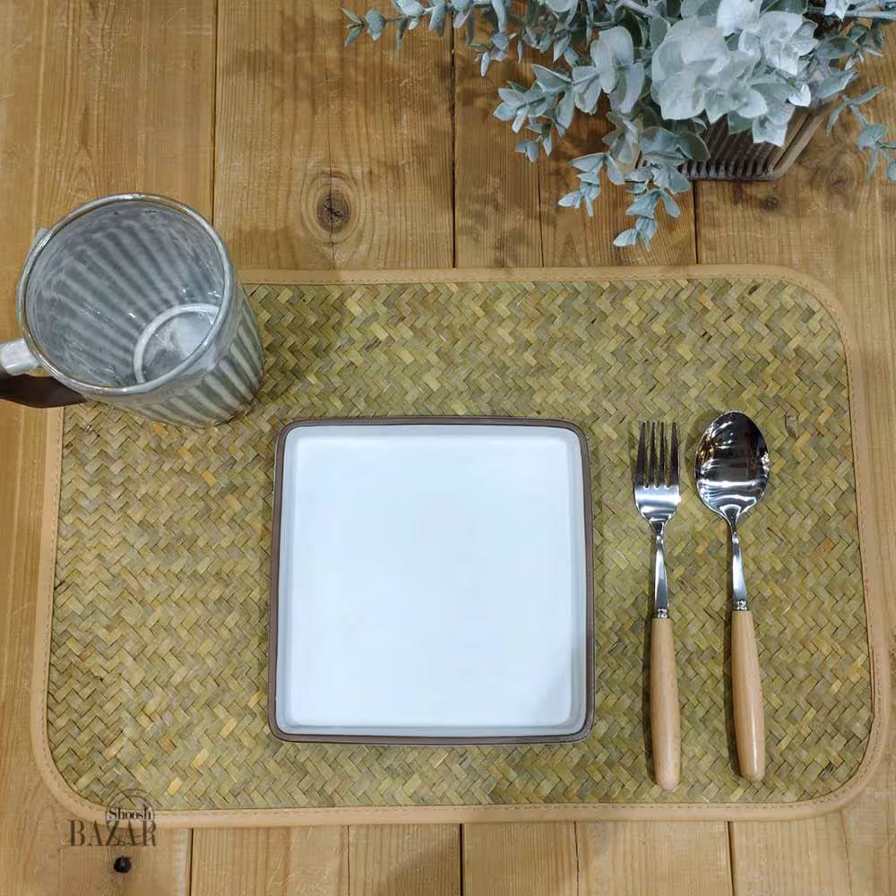 زیربشقابی مستطیل حصیری وارداتی