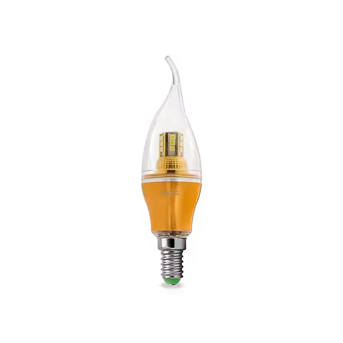 لامپ ال ای دی شمعی اشکی پایه طلایی 5 وات EDC