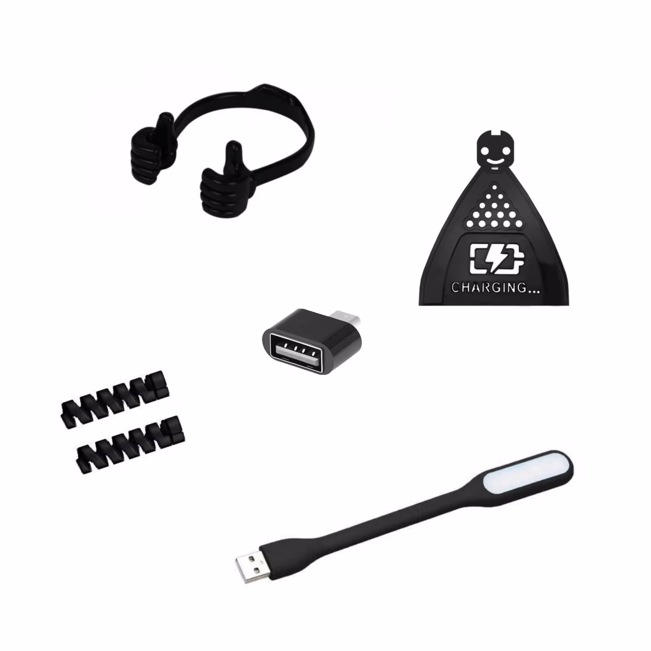 5 محصول چراغ LED مبدل OTG پایه نگهدارنده گوشی پایه نگهداره شارژر و محافظ کابل