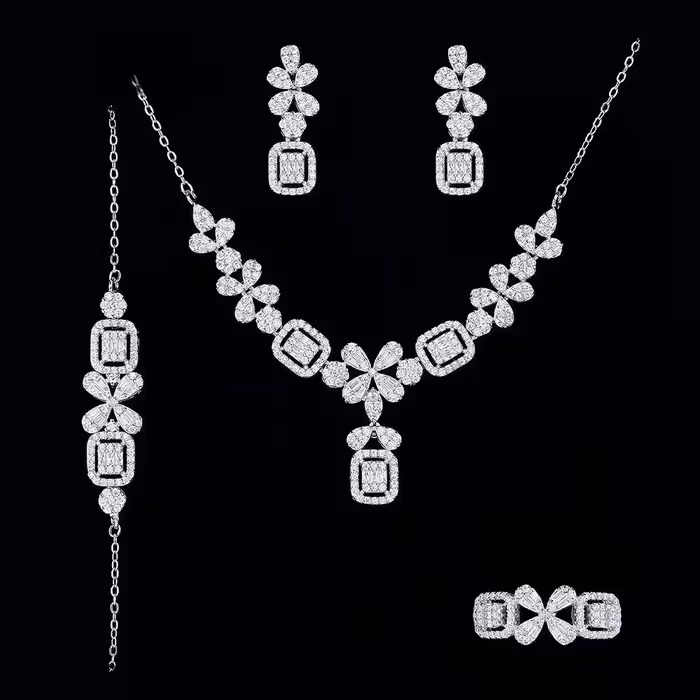 سرویس ایتالیایی نقره جواهری زنانه کد 60683