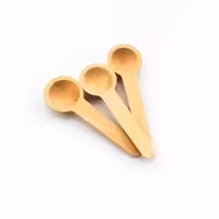 قاشق و پیمانه ادویه چوبی سر گرد بسته 3 عددی