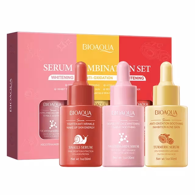 پک / مجموعه سه عددی سرم پوست روشن کننده و بستن منافذ 3*30 میل بیوآکوا BIOAQUA