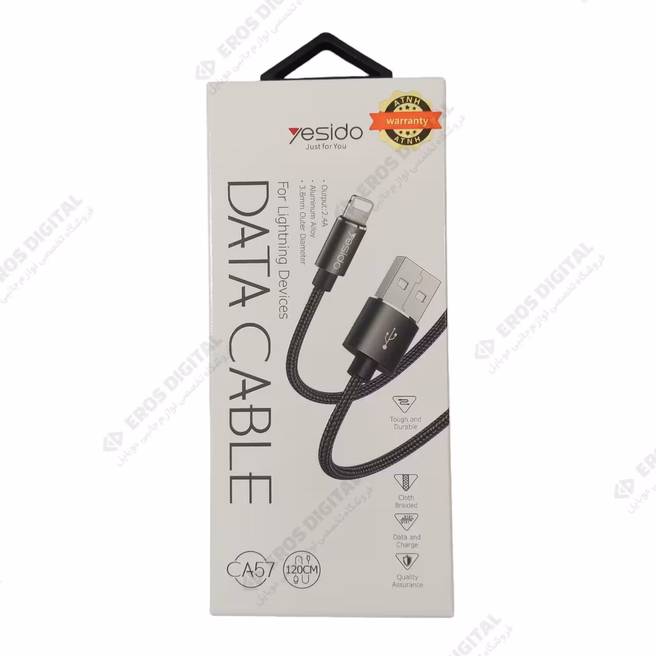 کابل تبدیل آیفون لایتنینگ به USB یسیدو مدل CA57