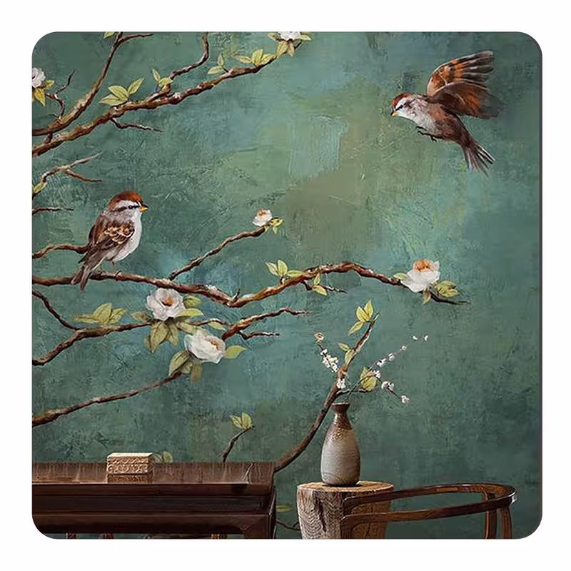 مگنت طرح نقاشی پرنده ها و درخت بهاری کد wmg821