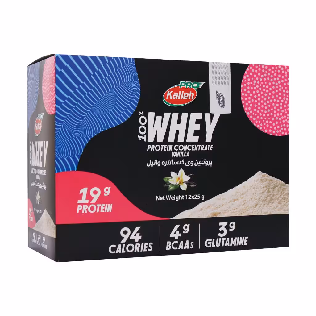 ساشه پروتئین وی کاله پرو 12 عدد وانیل Kalleh Pro Whey Protein Cocentrate 12 Sachets