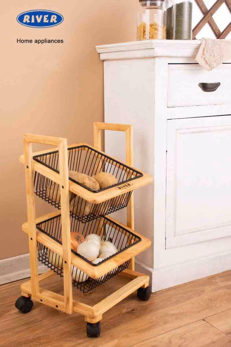 سبد 2 طبقه مربعی سیب زمینی و پیاز چوبی ریور RIVER کد 3912