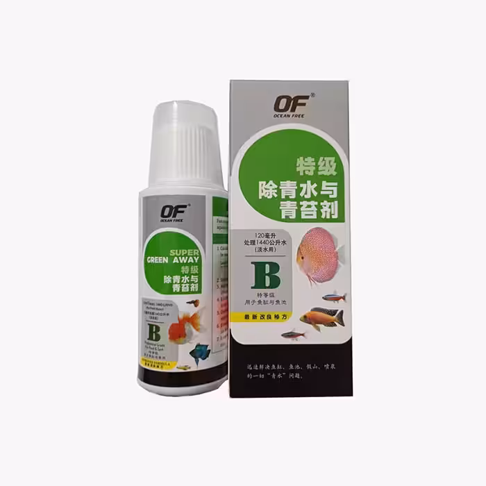 محلول پاک کننده جلبک سبز آکواریوم اوشن فری (Ocean free) سوپرگرین اوی حجم 120 میل