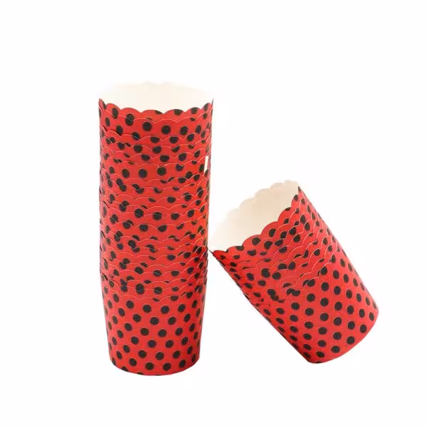 خرید کپسول مافین مشکی خالدار قرمز