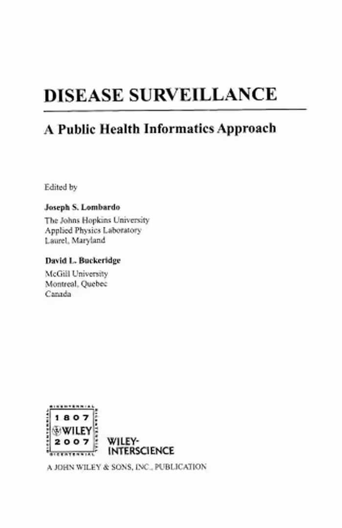 خرید و دانلود نسخه کامل کتاب Disease Surveillance: A Public Health Informatics Approach