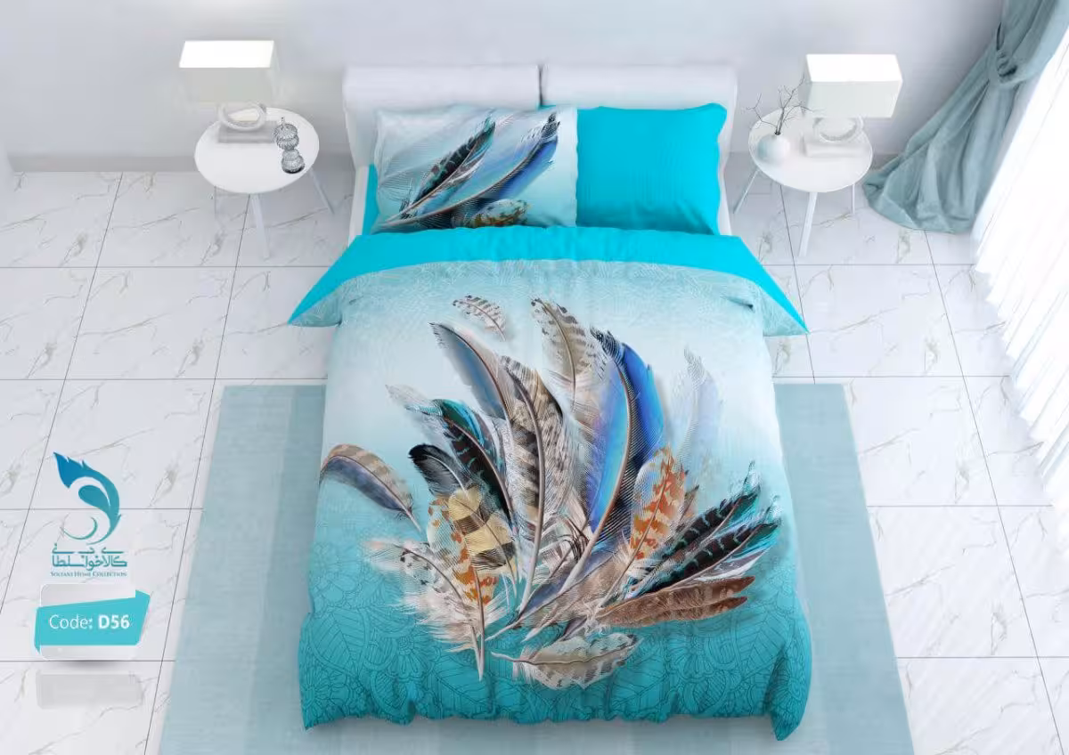 روتختی مدل پر برند turksan کد D56 یک نفره 4 تکه