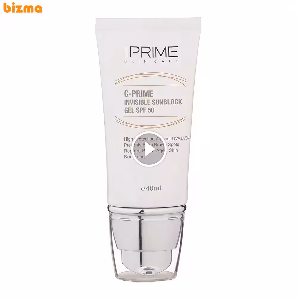 ژل ضدآفتاب بی‌رنگ پرایم SPF50 حاوی ویتامین C حجم 40 میلی‌لیتر