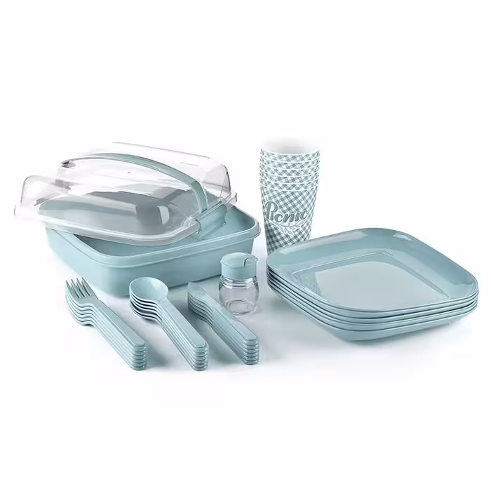 ست پیکنیک 32 پارچه مدل Lovley Picnic Set برند تیتیز پلاستیک ترکیه در 3 رنگ مختلف _ شناسه کالا : AP_9146