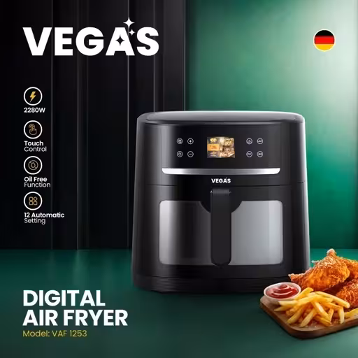 سرخ‌کن هوشمند 8 لیتری وگاس مدل 1253 | خرید Vegas Smart Air Fryer