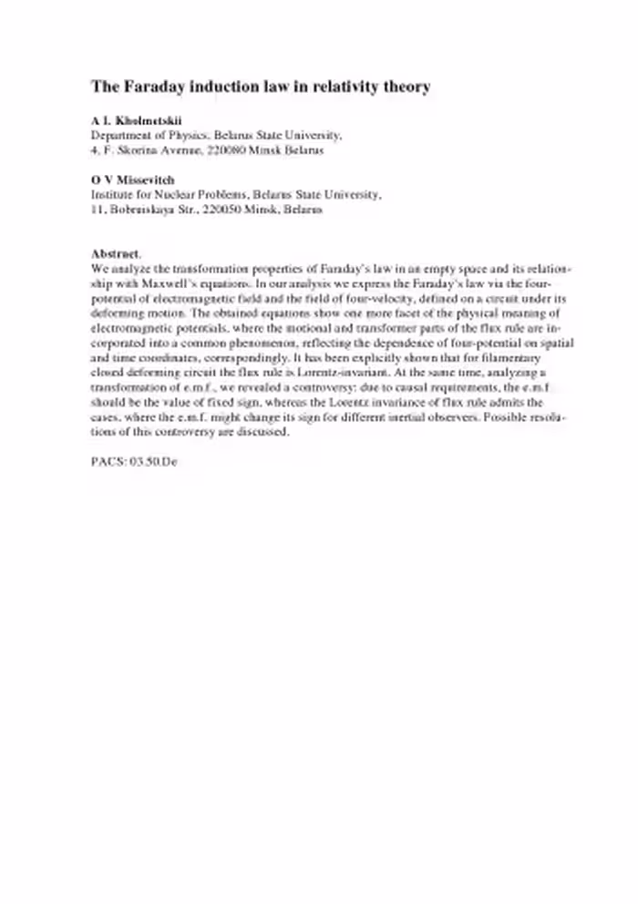 خرید و دانلود نسخه کامل کتاب The Faraday induction law in relativity theory