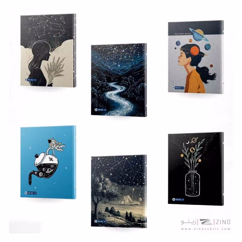 XXXدفترکلاسوری26حلقه200برگ قفل فلز میکرو سری گلکسی کدA37