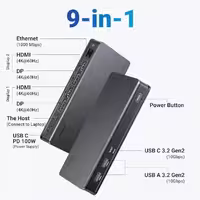 داک استیشن 9 پورت یوگرین مدل CM615