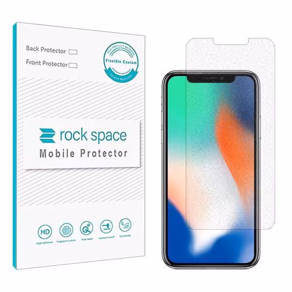 گلس آیفون iPhone X مدل نانو هیدروژل گیمینگ برند راک اسپیس کد S