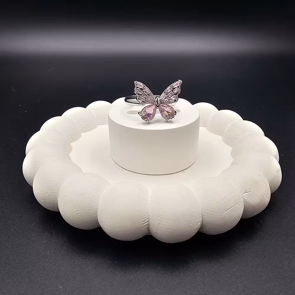 انگشتر جواهری پروانه صورتی