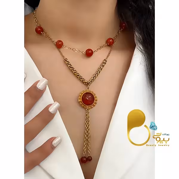 ست کامل عقیق دو لاین بحرینی