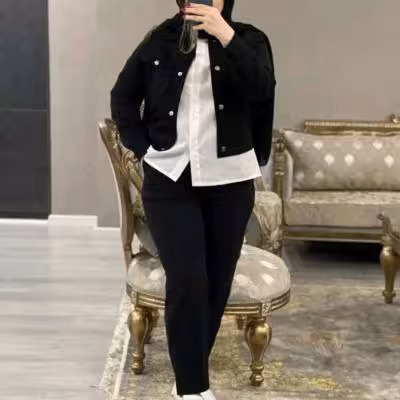 مانتو شلوار زنانه کتان مدل سه تیکه