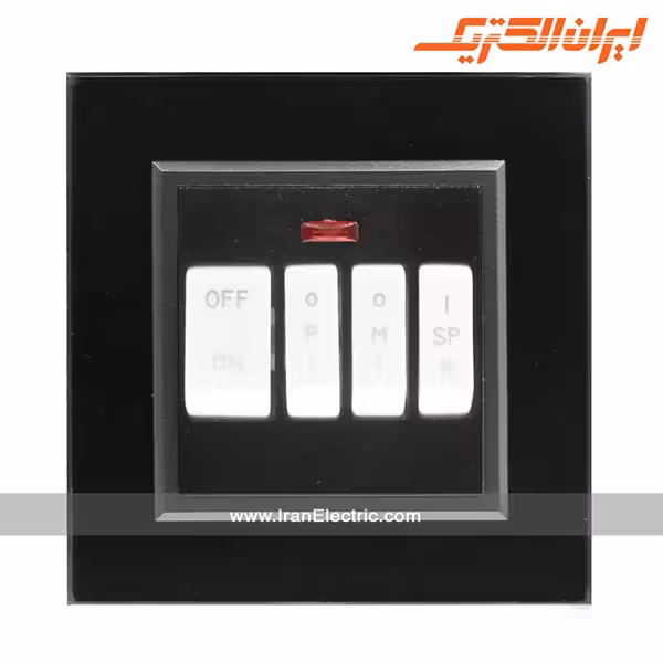کلید کولر برلیان کریستال مشکی ایران الکتریک