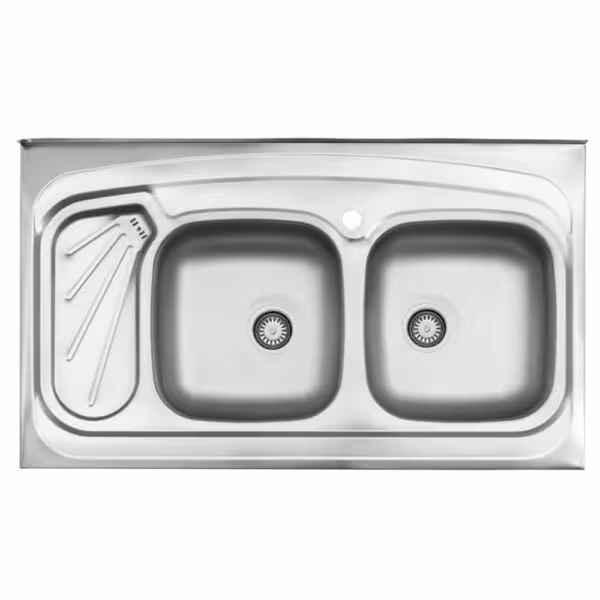 سینک دو لگنه نیمه فانتزی 200 روکار استیل البرز